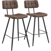 2er Set Barhockern aus braunem Kunstleder fernand von HAPPY GARDEN