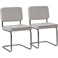 2er Set Freischwinger-Stühlen aus beigem Cord maria von HAPPY GARDEN