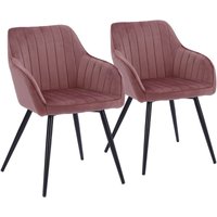 2er Set Samtstühle BERTILLE rosa von HAPPY GARDEN
