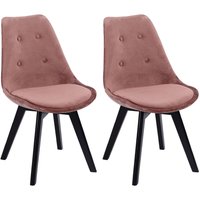 2er Set Samtstühle nora rosa mit Kissen von HAPPY GARDEN