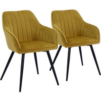 2er Set Samtstühlen bertille senffarben von HAPPY GARDEN