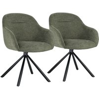 2er Set grünen Stoffstühlen SAFFI von HAPPY GARDEN