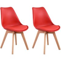 2er Set skandinavische Stühle nora rot mit Kissen 2er Set skandinavische Stühle nora rot mit Kissen von HAPPY GARDEN
