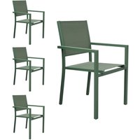 4er Set Stühle aus Aluminium in Salbeigrün - Textilene in Salbeigrün 4er Set Stühle aus Aluminium in Salbeigrün - Textilene in Salbeigrün von HAPPY GARDEN
