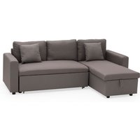 Clark 3-Sitzer Ecksofa, umwandelbar, taupefarben von HAPPY GARDEN