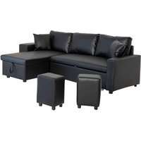 Ecksofa, umwandelbar, tony, 3-Sitzer, schwarz Ecksofa, umwandelbar, tony, 3-Sitzer, schwarz von HAPPY GARDEN