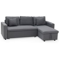 Happy Garden - Ausziehbares Ecksofa clark 3-Sitzer grau von HAPPY GARDEN