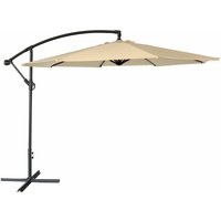 Happy Garden - Deportierter Sonnenschirm oahu rund 3,50m Durchmesser beige - Beige von HAPPY GARDEN