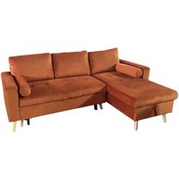 Happy Garden - Eck-Couchgarnitur james 3-Sitzer in Velours Terracotta Happy Garden - Eck-Couchgarnitur james 3-Sitzer in Velours Terracotta von HAPPY GARDEN