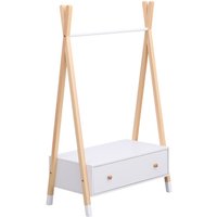 Kindergarderobe aus Holz und Weiß mit Schublade LOU von HAPPY GARDEN
