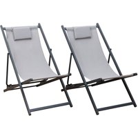 2er Set Chiliennes cyprus - Textilene grau/Struktur anthrazit von HAPPY GARDEN