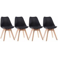 Set aus 4 skandinavischen Stühlen nora schwarz mit Kissen - Schwarz von HAPPY GARDEN