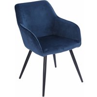 Vintage-Stuhl GISELE blauer Samt von HAPPY GARDEN