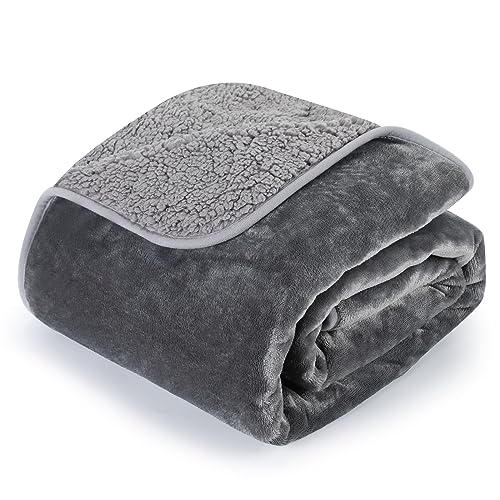 Happy HAHCI Hundedecke wasserdichte, 150x127cm Fleece Hunde Decke, Warme Hundedecken für Sofa, Maschinenwaschbar, Bett Autositz, Möbel (L, Dunkelgrau) von HAPPY HACHI