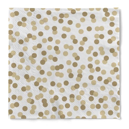 HAPPY PAPER Cocktail-Serviette "Konfetti" in Gold-Champagner aus Tissue 3-lagig, Einwegserviette ideal für Geburtstage, 25 x 25 cm, 20 Stück HAPPY PAPER Cocktail-Serviette "Konfetti" in Gold-Champagner aus Tissue 3-lagig, Einwegserviette ideal für Geburtstage, 25 x 25 cm, 20 Stück von HAPPY PAPER