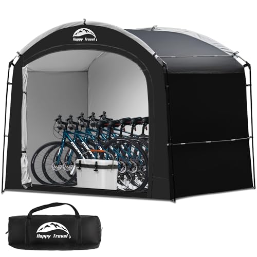 Happy Travel Fahrradaufbewahrungszelt, wasserdicht, tragbar, Fahrradabdeckung mit 30 % mehr Stauraum für 2/3/4/5 Fahrräder, Clips, einfache Einrichtung, Outdoor-Schuppen, Unterstand für Motorrad Happy Travel Fahrradaufbewahrungszelt, wasserdicht, tragbar, Fahrradabdeckung mit 30 % mehr Stauraum für 2/3/4/5 Fahrräder, Clips, einfache Einrichtung, Outdoor-Schuppen, Unterstand für Motorrad von HAPPY TRAVEL
