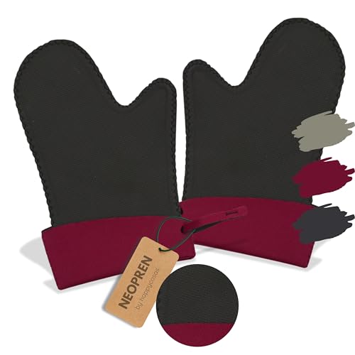 Ofenhandschuhe – Neopren – Topfhandschuhe bis 250 °C - Ofenhandschuhe Hitzebestaendig mit Rutschfestem Griff – Küchenhandschuhe Fleckenabweisend – Professionelle Backhandschuhe in Einheitsgröße Ofenhandschuhe – Neopren – Topfhandschuhe bis 250 °C - Ofenhandschuhe Hitzebestaendig mit Rutschfestem Griff – Küchenhandschuhe Fleckenabweisend – Professionelle Backhandschuhe in Einheitsgröße von HAPPYCOSAS
