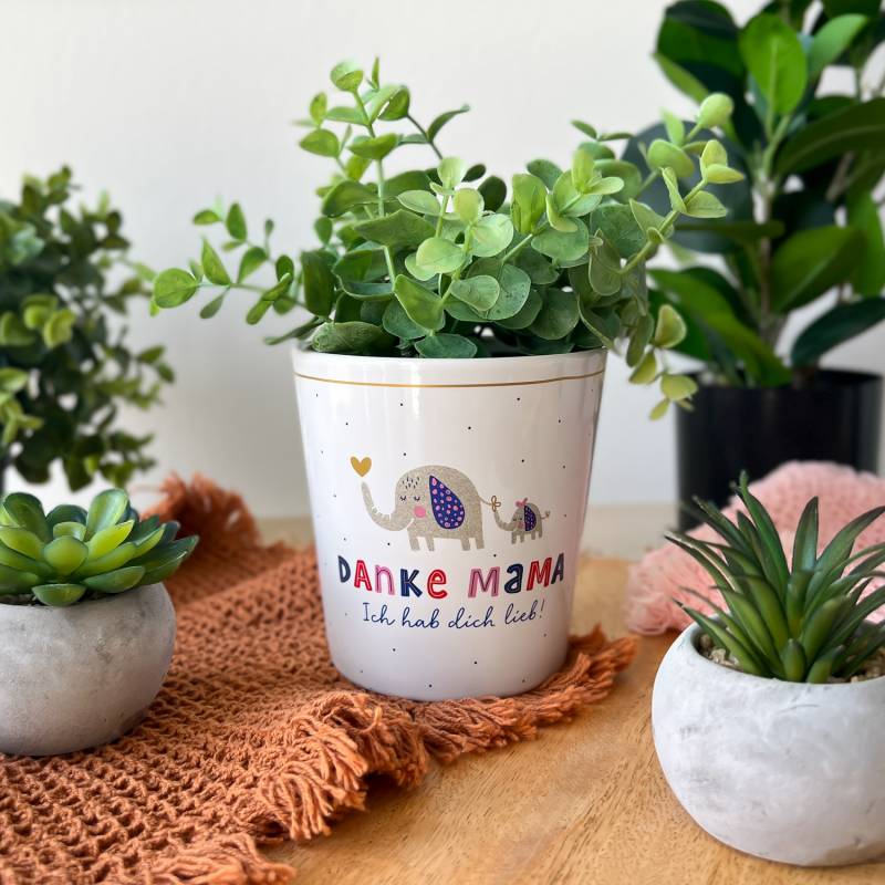 Blumenübertopf »Danke Mama - Ich hab Dich lieb!« von HAPPYLIFE