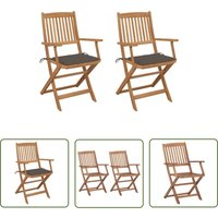 Happyshopping - The Living Store Klappbare Gartenstühle 2 Stk. mit Kissen Massivholz Akazie - Gartensaßsessel - Gartenstühle - Klappstühle Happyshopping - The Living Store Klappbare Gartenstühle 2 Stk. mit Kissen Massivholz Akazie - Gartensaßsessel - Gartenstühle - Klappstühle von HAPPYSHOPPING