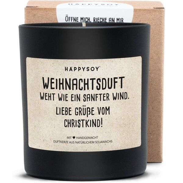 HAPPYSOY Weihnachtsduft weht wie ein sanfter Wind  Liebe Grüße vom Christkind! von HAPPYSOY