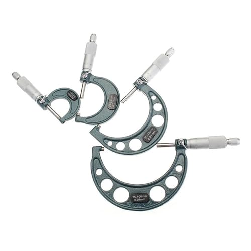 4-teiliges Maschinistenwerkzeug Hochpräzises Hartmetall-Mikrometer-Set 0-4 Zoll 0-100 mm 4 Genauigkeit 0,01 mm von HAPRSLIKG