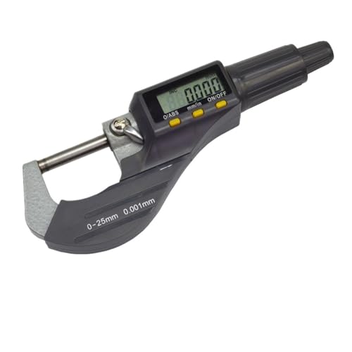 Digitales Mikrometer für den Außenbereich, 0-25 mm, professionelles metrisches / metrisches Dickenmessgerät, Auflösung 0,00005 Zoll / 0,001 mm von HAPRSLIKG