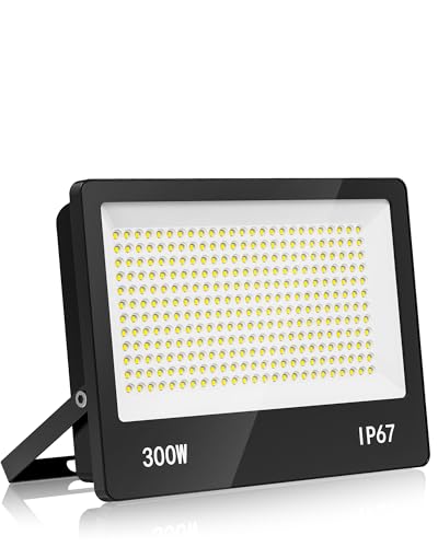 HAPYLUMI LED Scheinwerfer, 300W 30000LM LED Strahler Außen 6500K Kaltweiß, IP67 Wasserdicht Fluter Außenstrahler für Garten Garage Hinterhof Stadion Werkstatt, AC 85-285V von HAPYLUMI
