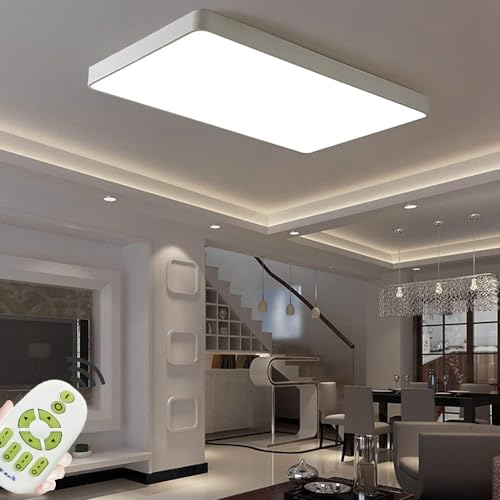 HAPYNY LED Deckenleuchte 72W Dimmbar Weiß Deckenlampe Modern Wohnzimmer Lampe Schlafzimmer Küche Panel Leuchte mit Fernbedienung von HAPYNY