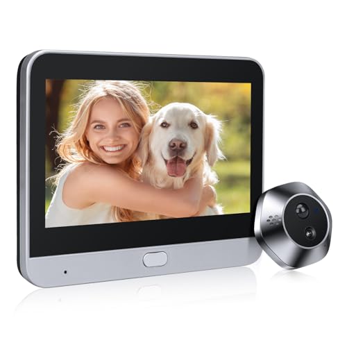 Türspion Kamera WLAN mit 1080P HD-Video, Zwei Wege Audio, Nachtsicht und Bewegungserkennung,Türklingel mit Aufzeichnung, 4,3-Zoll Monitor, 120° Weitwinkel, APP Live-Ansicht Verfügbar (nur 2,4 GHz) von HAPYTHDA