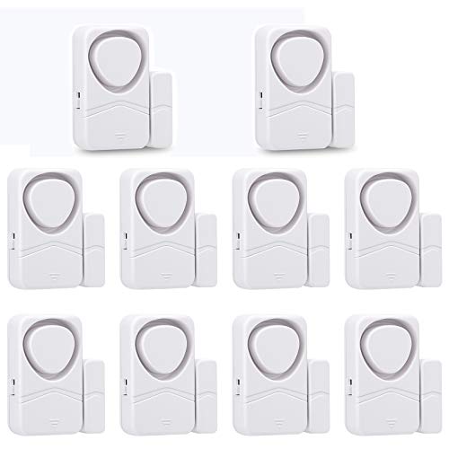 HAPYTHDA Kabelloser Türalarm, Alarmanlage Wohnung, Magnetsensor Home Security System Drahtloser Diebstahlalarm, Fenstertür Alarme Diebstahlschutz-Fensteralarm, Einbruchschutz, Pack von 10, 19N von HAPYTHDA