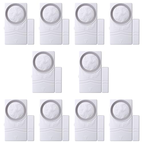 HAPYTHDA Kabelloser Türalarm, Alarmanlage Wohnung, Magnetsensor Home Security System Drahtloser Diebstahlalarm, Fenstertür Alarme Diebstahlschutz-Fensteralarm, Einbruchschutz, Pack von 10, 19R von HAPYTHDA