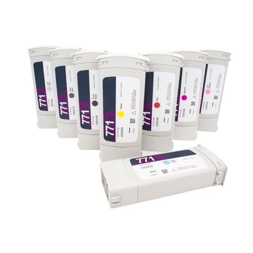 HAQBTATP 1x 771 Inkjet Überholte 775 ml CE037A Tintenpatrone kompatibel mit DesignJet Z6200 Z6600 Z6800 Z6810 Z9000 Drucker(Red) von HAQBTATP