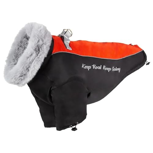 Großer Hundesteuerjacke Mit Pelzkragen Winter Fleece Warmes Wasserdichtes Labrador Shepherd Golden Retriever Bulldog Mantel,Schwarz,6XL Großer Hundesteuerjacke Mit Pelzkragen Winter Fleece Warmes Wasserdichtes Labrador Shepherd Golden Retriever Bulldog Mantel,Schwarz,6XL von HAQEPO