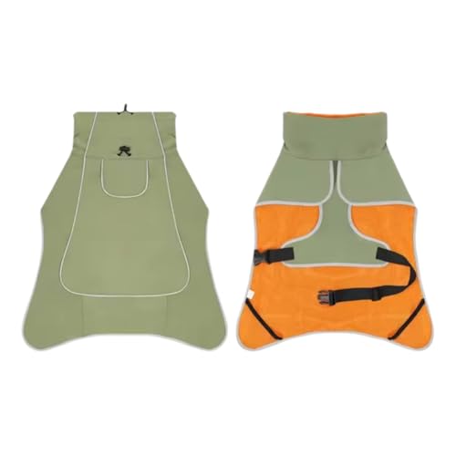 Haustiersturmcoat wasserdichte Atmungsaktiv,Grün,2XL Haustiersturmcoat wasserdichte Atmungsaktiv,Grün,2XL von HAQEPO
