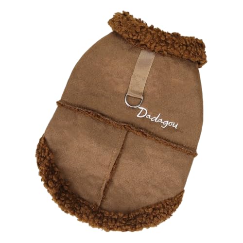 Mit D-Ring Britisch-Stil Lamm Fleece Warme Hundejacke Chihuahua Shiba Inu Pug Yorkie Mantelkleidung,Braun,XL Mit D-Ring Britisch-Stil Lamm Fleece Warme Hundejacke Chihuahua Shiba Inu Pug Yorkie Mantelkleidung,Braun,XL von HAQEPO
