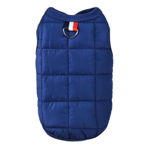 Mit D-Ring Im Freien Winddichte Haustierjacke Winter Warmer Chihuahua Yorkshire Shiba Inu Pomeranian Mantel,BLAU,S von HAQEPO