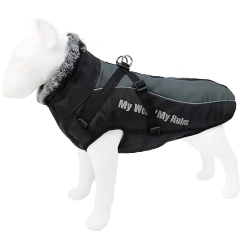 Mit Reißverschluss Im Freien Im Freien Reflektierende Hundsicherheitsjacke Schneebedeckter Und Wasserdichtes Labrador Bulldog Greyhound Bulldog,GRAU,2XL Mit Reißverschluss Im Freien Im Freien Reflektierende Hundsicherheitsjacke Schneebedeckter Und Wasserdichtes Labrador Bulldog Greyhound Bulldog,GRAU,2XL von HAQEPO