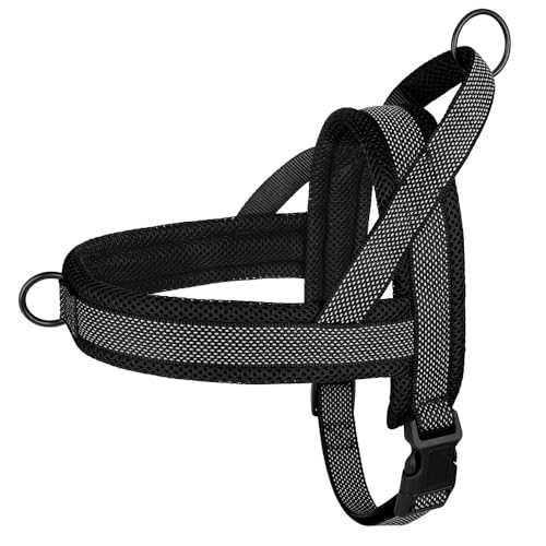 Outdoor Reflective No Pull Walking Training Nylon Hundekabelbaumweste Für Mittel- Und Große Hunde Mops Labrador French Bulldogge,Schwarz,S von HAQEPO