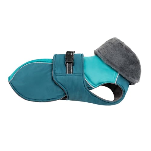 Reflektierende Pelzkragen Winter Fleece Warm Labrador Bulldog Greyhound Golden Retriever Hochkragen Jacke Mantel,Blau,M Reflektierende Pelzkragen Winter Fleece Warm Labrador Bulldog Greyhound Golden Retriever Hochkragen Jacke Mantel,Blau,M von HAQEPO