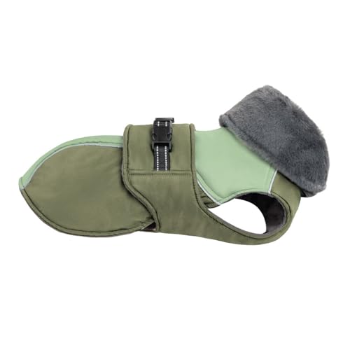 Reflektierende Pelzkragen Winter Fleece Warm Labrador Bulldog Greyhound Golden Retriever Hochkragen Jacke Mantel,Grün,L Reflektierende Pelzkragen Winter Fleece Warm Labrador Bulldog Greyhound Golden Retriever Hochkragen Jacke Mantel,Grün,L von HAQEPO