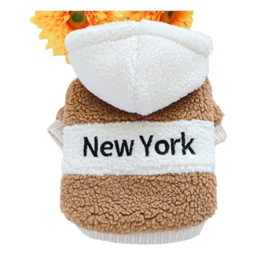 Shiba Inu Chihuahua Pomeranian Yorkshire Terrier Terrier Sweatshirt Haustier Kapuze -Jacke Winter Warmes Fleece Kätzchen Welpejacke,D,L von HAQEPO