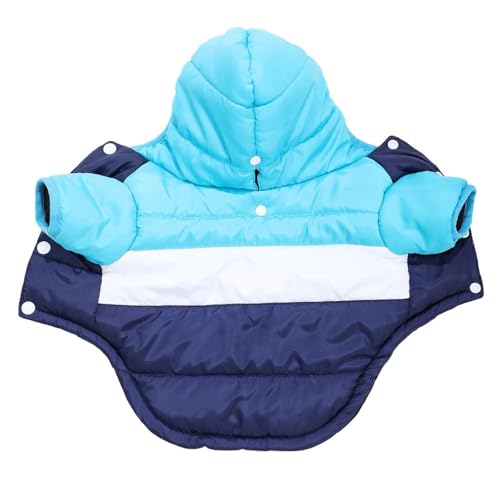 Warmes Fleece -Fleece wasserdichte Winddichte Hundemanteljacke Für Shiba Inu Pudel Pomeranian Bulldog Dachshund,Blau,M von HAQEPO