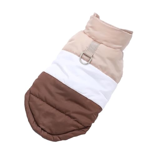 Wasserdicht Im Freien Mit D-Ring Winter Warmer Haustiermantel Für Kleine Mittelgroße Hunde Katzen Shiba Inu Yorkshire Bulldogge,Braun,L von HAQEPO
