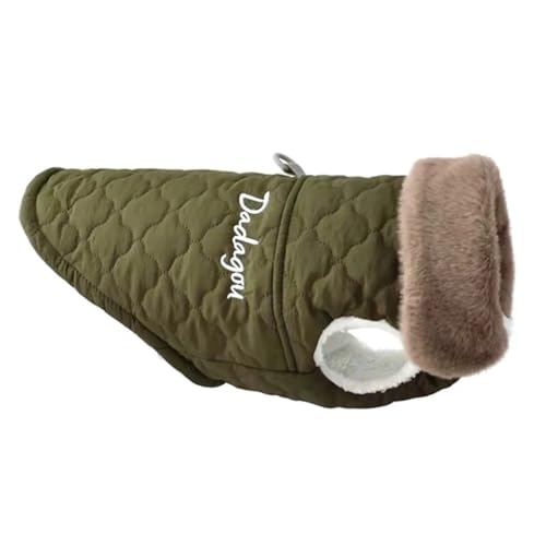 Wasserdichtem Outdoor Mit Pelzkragen Winter Warmer Fleece -Katzenhundjacke Für Shiba Inu Chihuahua Yorkshire Terrier Mops,Grün,L Wasserdichtem Outdoor Mit Pelzkragen Winter Warmer Fleece -Katzenhundjacke Für Shiba Inu Chihuahua Yorkshire Terrier Mops,Grün,L von HAQEPO