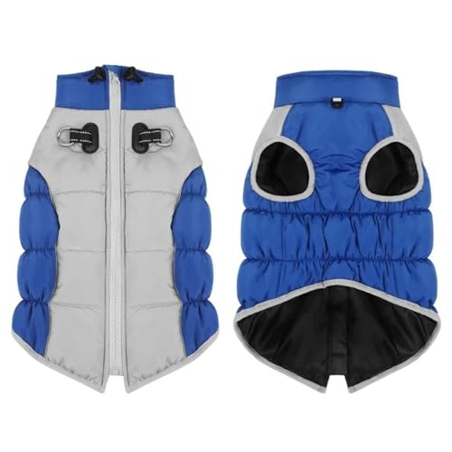 Winddichte wasserdichte Reflektierende Große Hundejacke Mit Geschirr Winter Warmer Bulldog Labrador Schäferhund Windhundmantel,Blau,4XL Winddichte wasserdichte Reflektierende Große Hundejacke Mit Geschirr Winter Warmer Bulldog Labrador Schäferhund Windhundmantel,Blau,4XL von HAQEPO