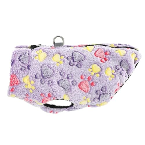 Winter Fleece Warm Warm Kätzchen Welpenjacke Mantel Passt Chihuahua Pug Yorkie Weste Kleidung Mit D-Ring-Elastizität Verstellbar,Lila,XL Winter Fleece Warm Warm Kätzchen Welpenjacke Mantel Passt Chihuahua Pug Yorkie Weste Kleidung Mit D-Ring-Elastizität Verstellbar,Lila,XL von HAQEPO