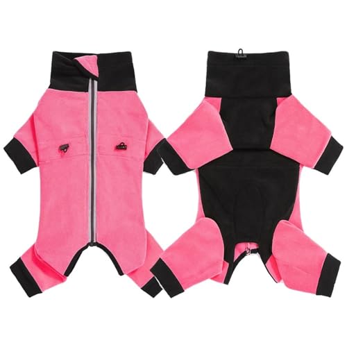 Winter Fleece Warmer Haustierbodysuit Geschlossener Bauch Weich Bequemer Hundemantel Shiba Inu Mops Chihuahua Pudeljacke,A,L von HAQEPO