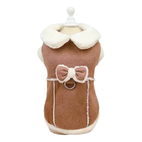 Winter Vlies Warme Haustier -Baumwolljacke Mit Bowknot Französischer Bulldogge Chihuahua Shiba Inu Pudel Mantel Kleidung,Khaki,Xs Winter Vlies Warme Haustier -Baumwolljacke Mit Bowknot Französischer Bulldogge Chihuahua Shiba Inu Pudel Mantel Kleidung,Khaki,Xs von HAQEPO