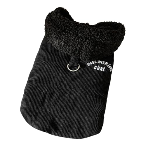 Zipper-Design Mit D-Ring Im Freien Winddichte Haustierjacke Winter Warmes Fleece Chihuahua Shiba Inu Pommeranian Mantel,Schwarz,2XL Zipper-Design Mit D-Ring Im Freien Winddichte Haustierjacke Winter Warmes Fleece Chihuahua Shiba Inu Pommeranian Mantel,Schwarz,2XL von HAQEPO