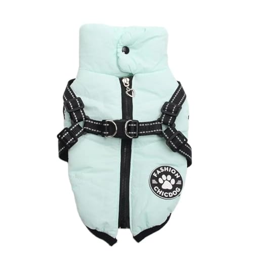 Zipper -Design Winter Warme Katzenhundjacke Weste Im Freien wasserdichte Haustier Hoodie Für Shiba Inu Bulldog Chihuahua,Grün,2XL Zipper -Design Winter Warme Katzenhundjacke Weste Im Freien wasserdichte Haustier Hoodie Für Shiba Inu Bulldog Chihuahua,Grün,2XL von HAQEPO